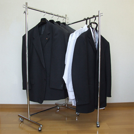 2つ折りハンガーラック（60cm+55cm）